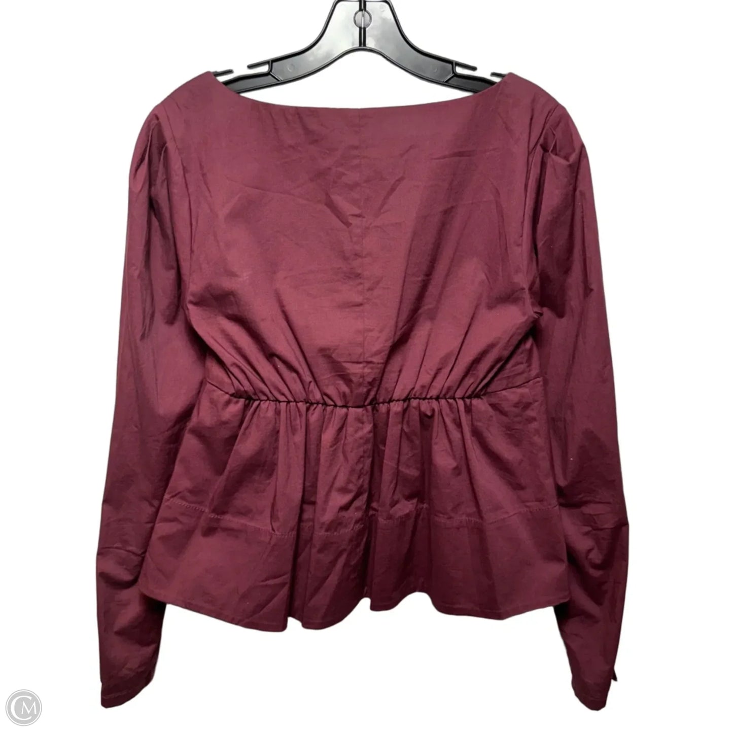 Top Long Sleeve Designer By Staud In Maroon, Size: M
