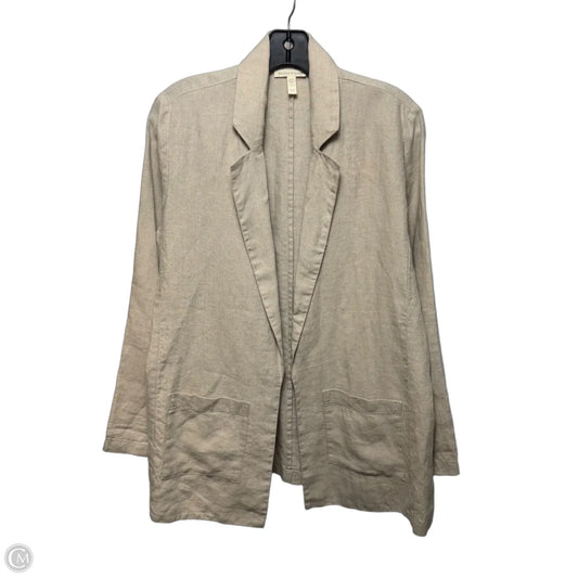 Blazer Organic Linen By Eileen Fisher In Tan, Size: Xs