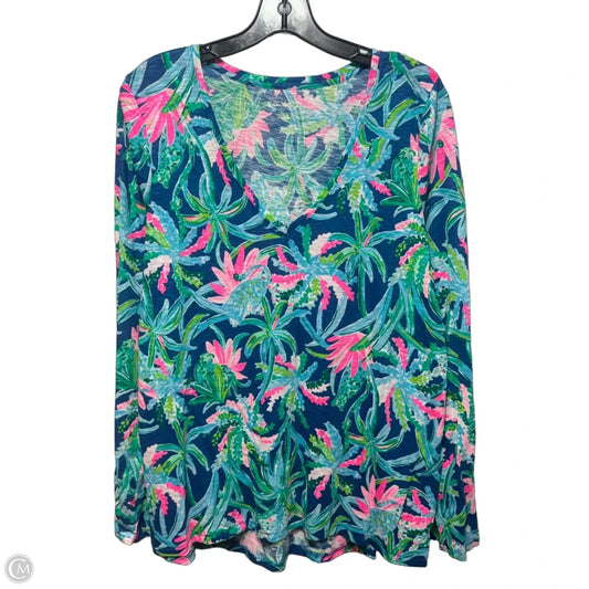 Top Long Sleeve Designer By Lilly Pulitzer In Tropical Print, Size: L