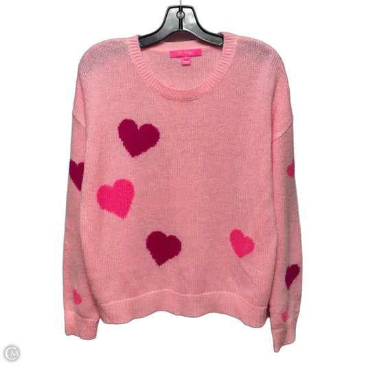Hearts Sweater Designer By Lilly Pulitzer In Pink, Size: L