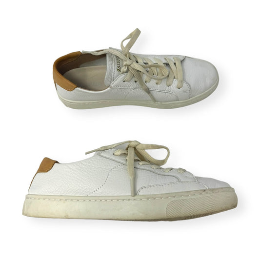 Leather White Shoes Sneakers Soludos, Size 6