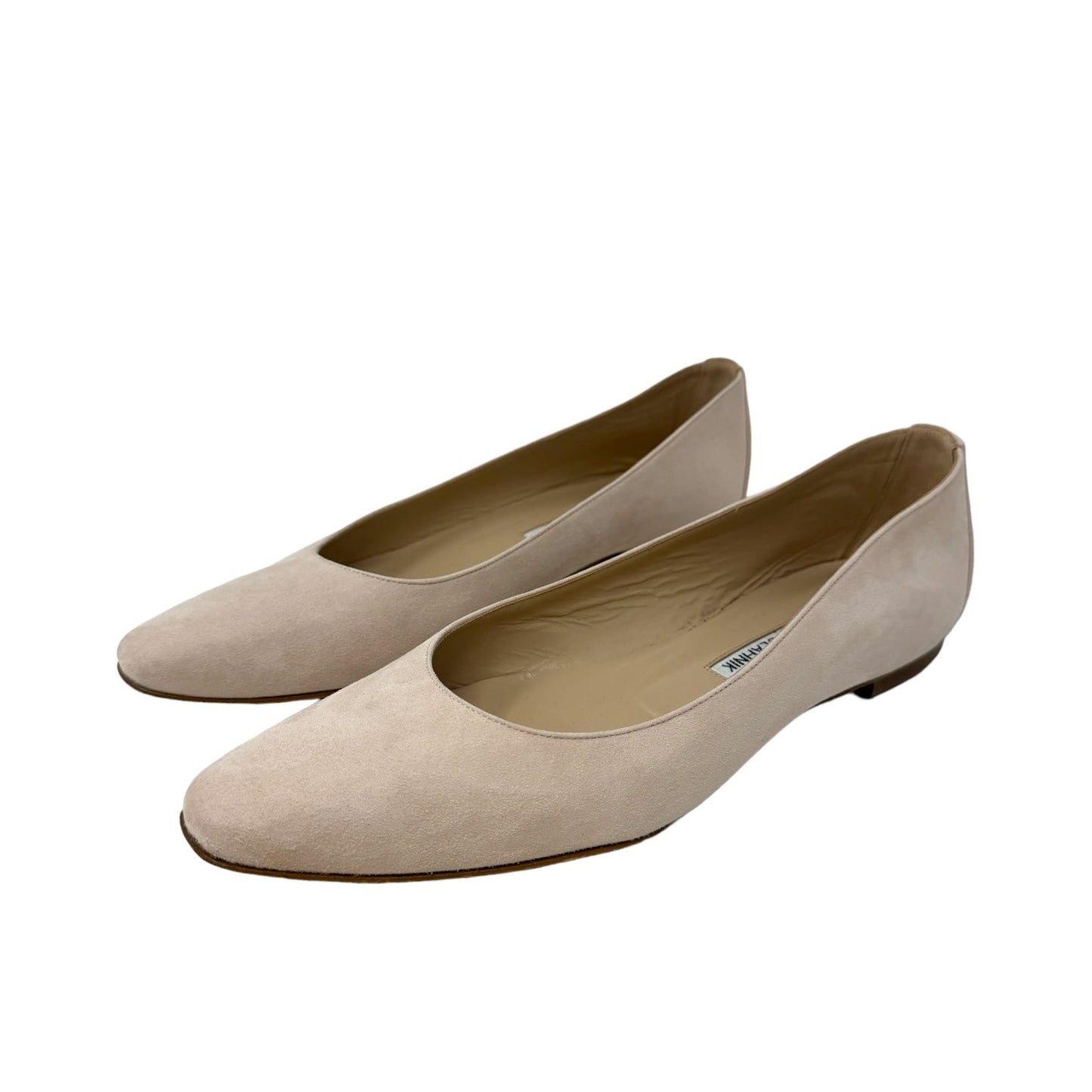 Suede Ballet Flats Luxury Designer By Manolo Blahnik  Size: 9.5