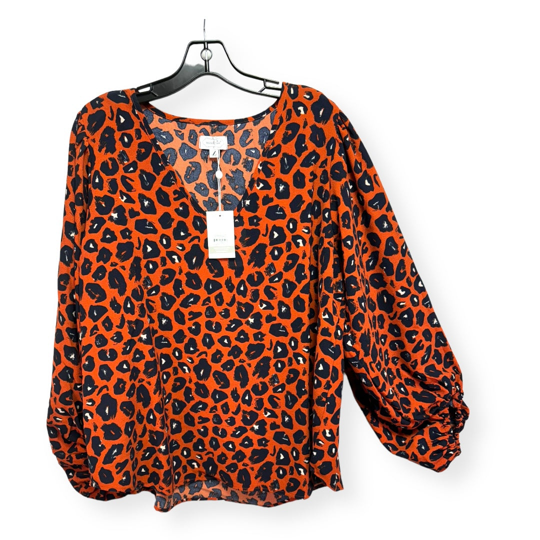 Leopard Print Top Long Sleeve Mudpie, Size L