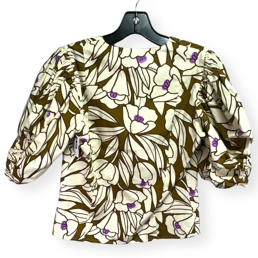 Floral Print Top 3/4 Sleeve Excuise, Size 6