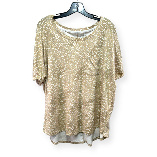 Cream Top Short Sleeve Wonderly, Size 1x