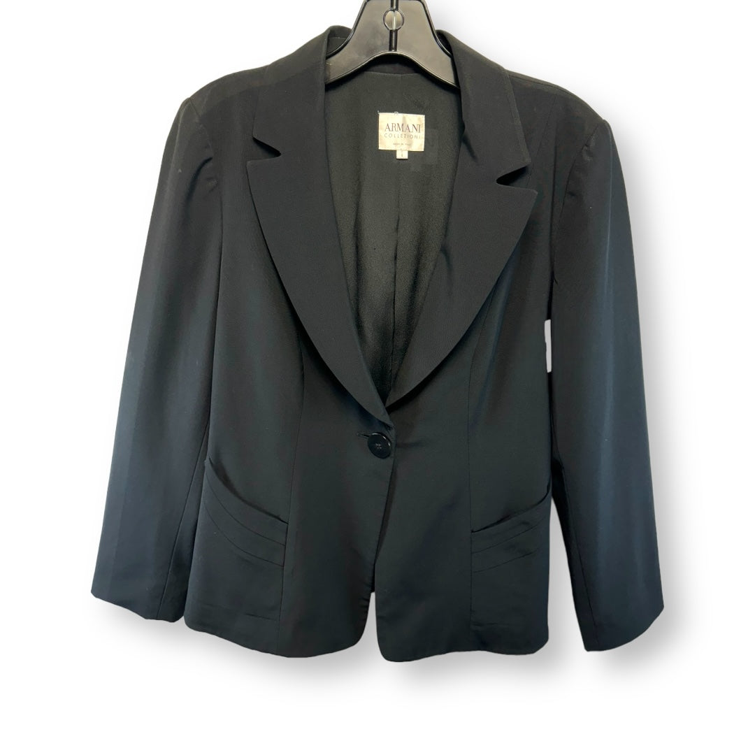 Black Blazer Designer Armani Collezoni, Size 6