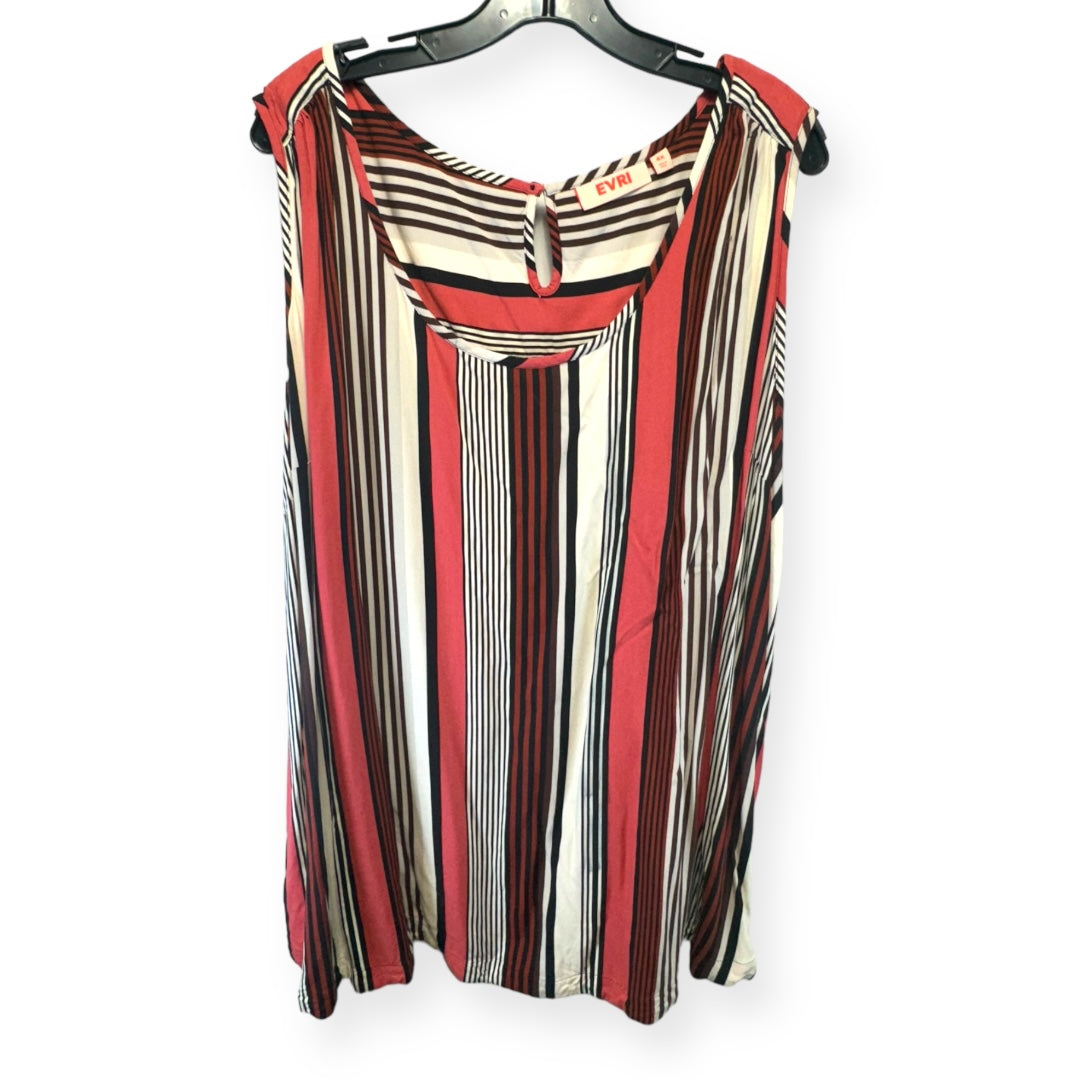 Striped Pattern Top Sleeveless Evri, Size 4x