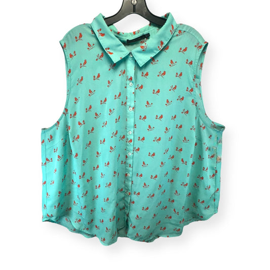 Aqua Top Sleeveless Doe & Rae, Size 4x