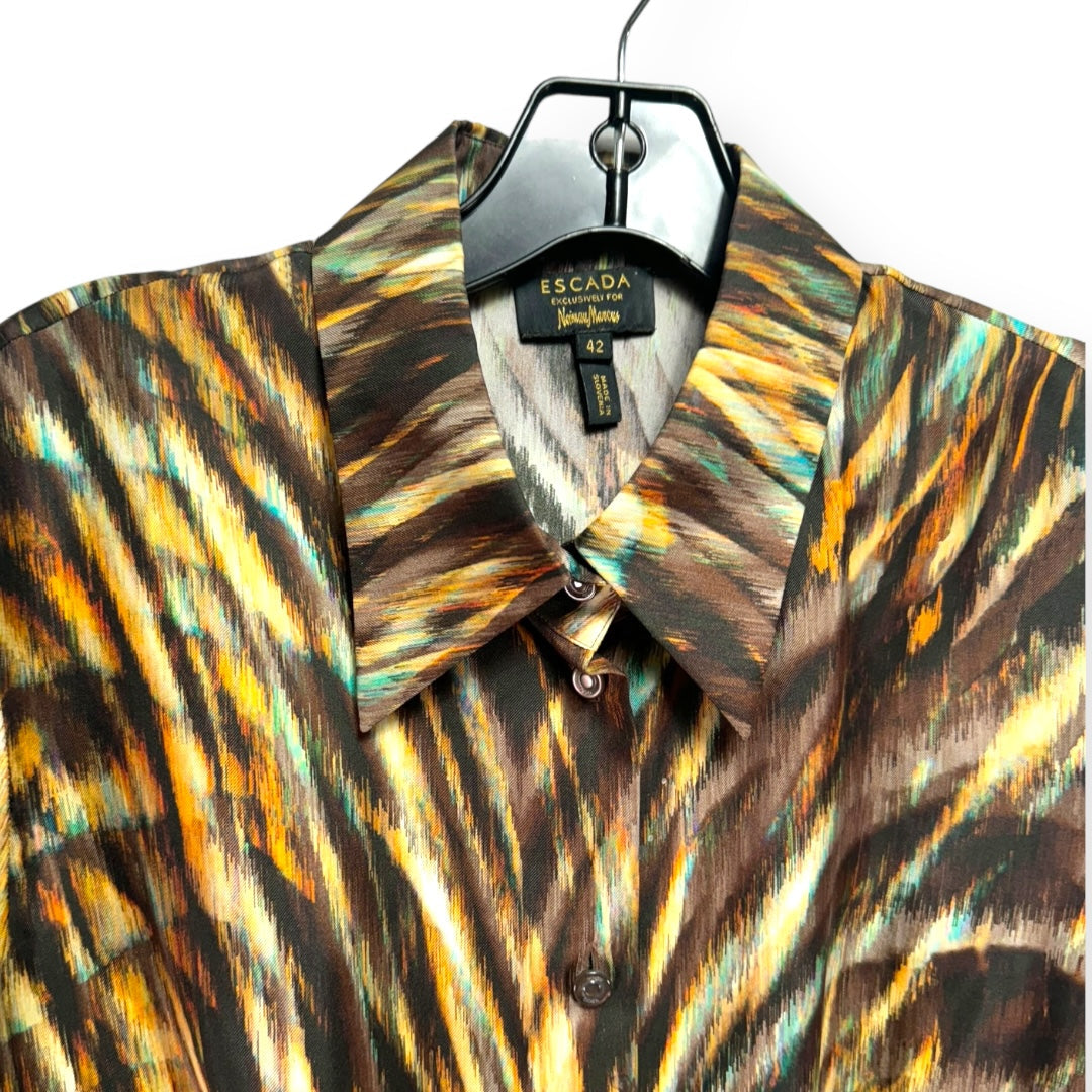 Multi-colored Blouse Luxury Designer Escada, Size 10