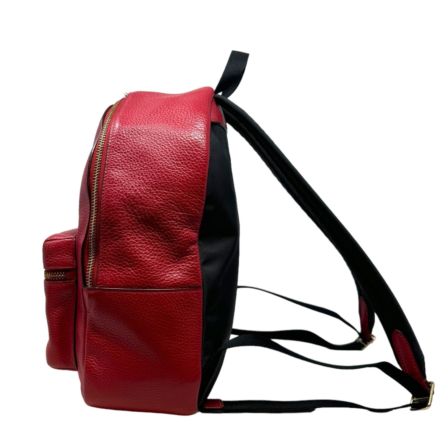 Charlie Pebble Leather Backpack in True Red Designer Coach, Size Small