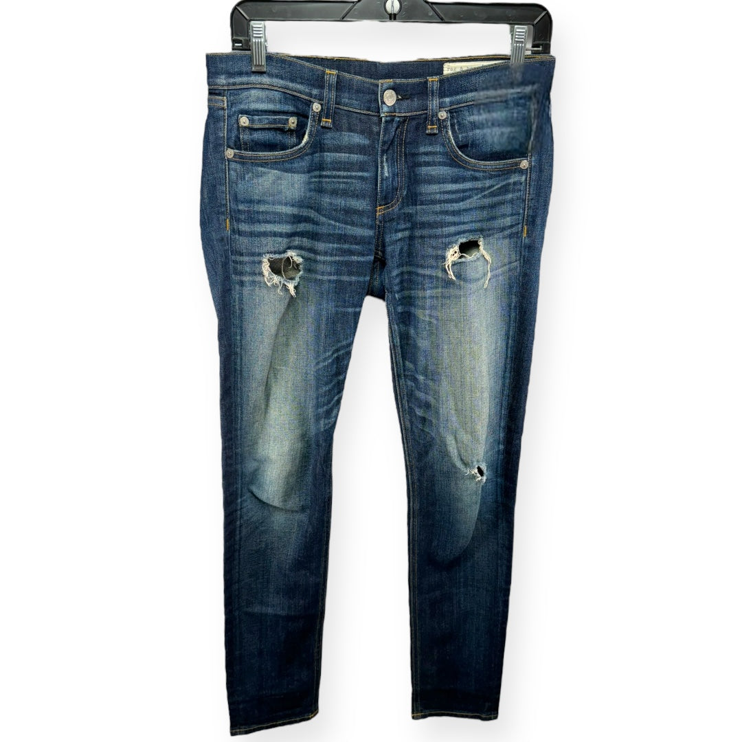 Blue Denim Jeans Designer Rag And Bone, Size 00