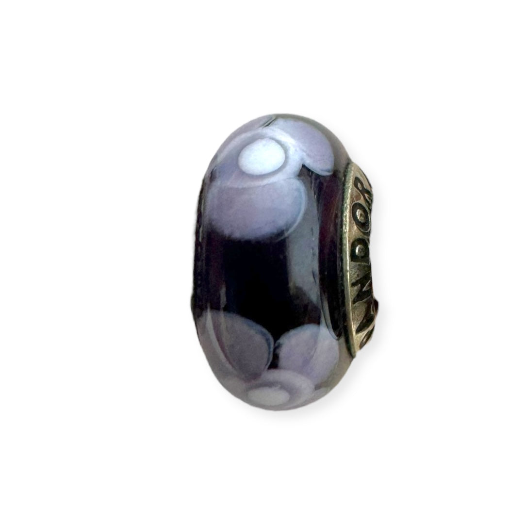 Purple Flowers for You Sterling Silver & Murano Glass Charm By Pandora