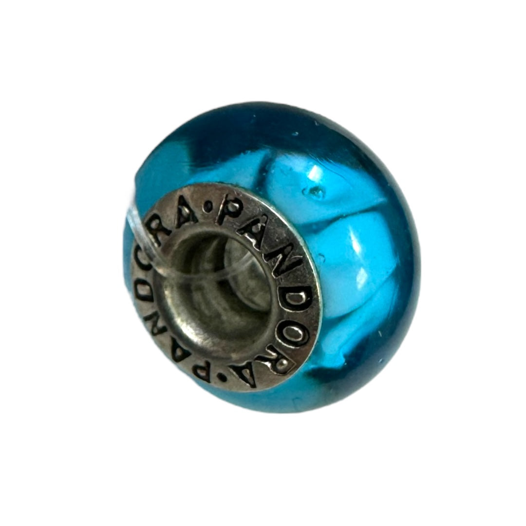 Blue Zig Zag Murano Glass & Sterling Silver Charm By Pandora