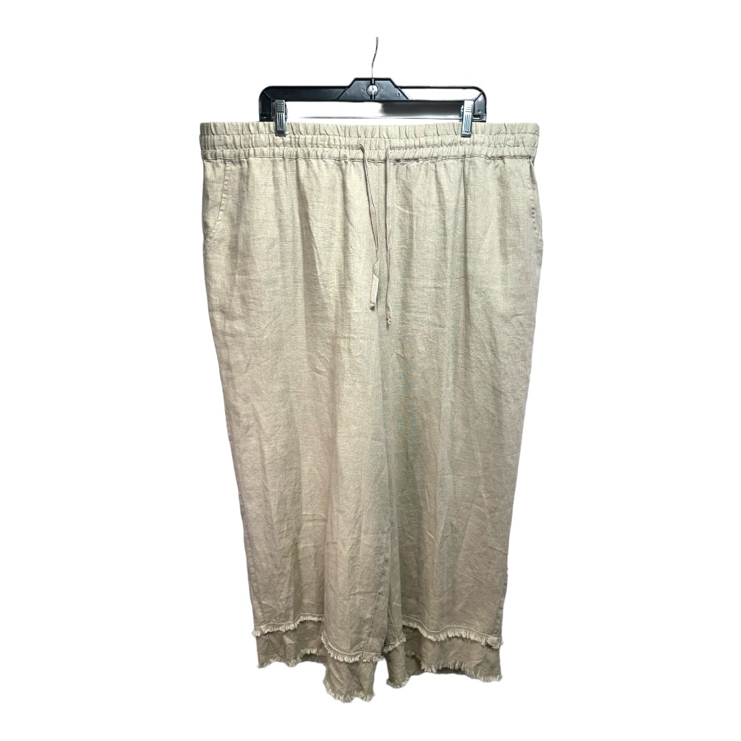 Pants Linen By John Mark In Tan, Size: 2x