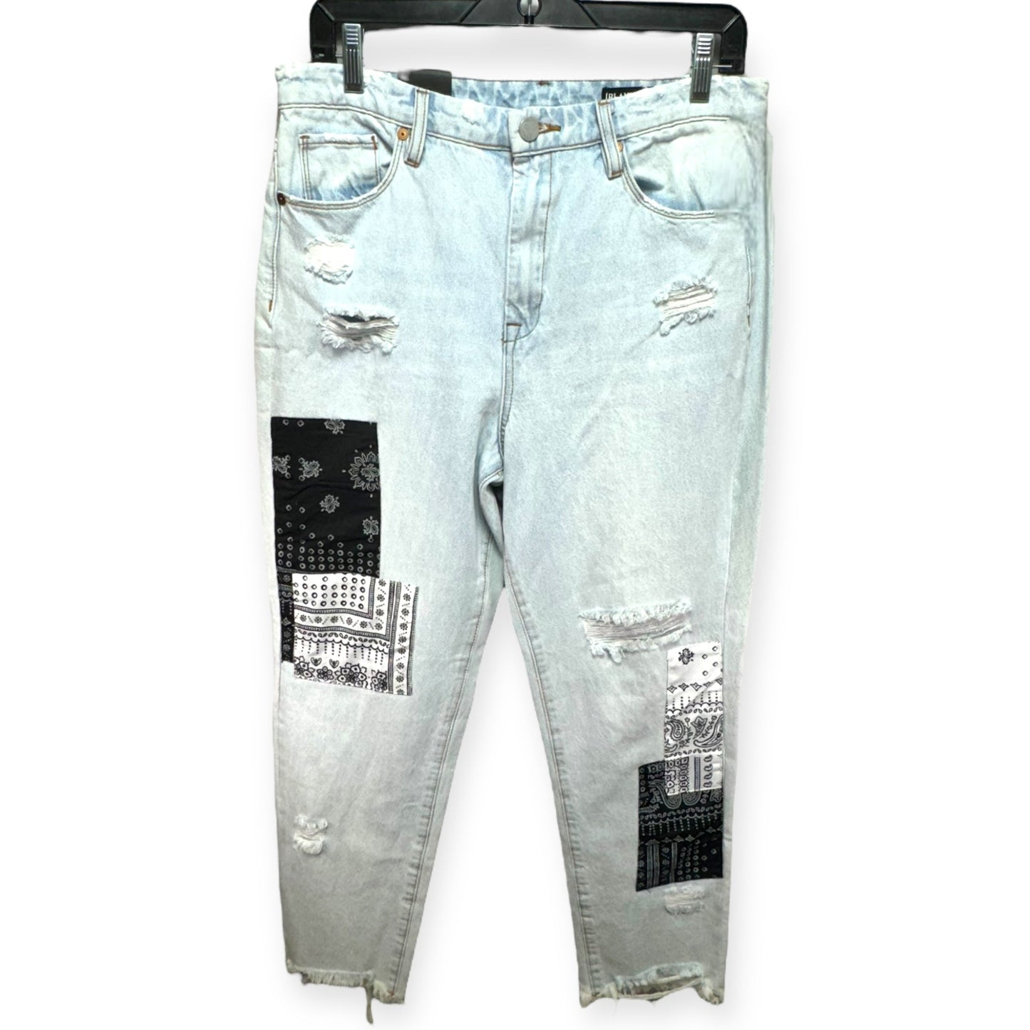 The Madison High Rise Crop Patchwork Jeans Designer By Blanknyc In Late Night Out, Size: 8