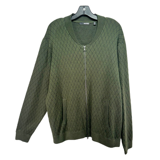 Men’s Zipper Sweater Cardigan By Murano In Green, Size: Xl