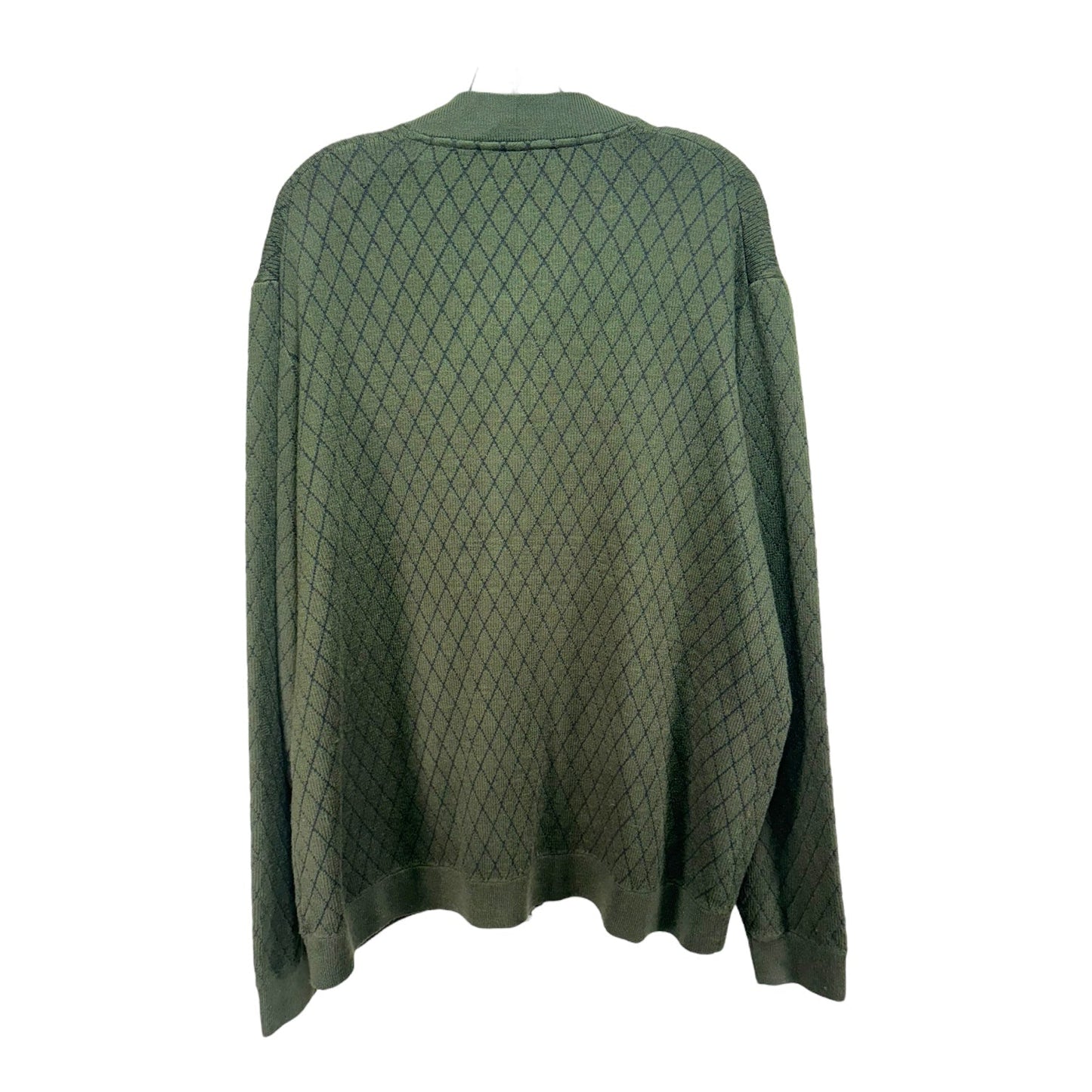 Men’s Zipper Sweater Cardigan By Murano In Green, Size: Xl