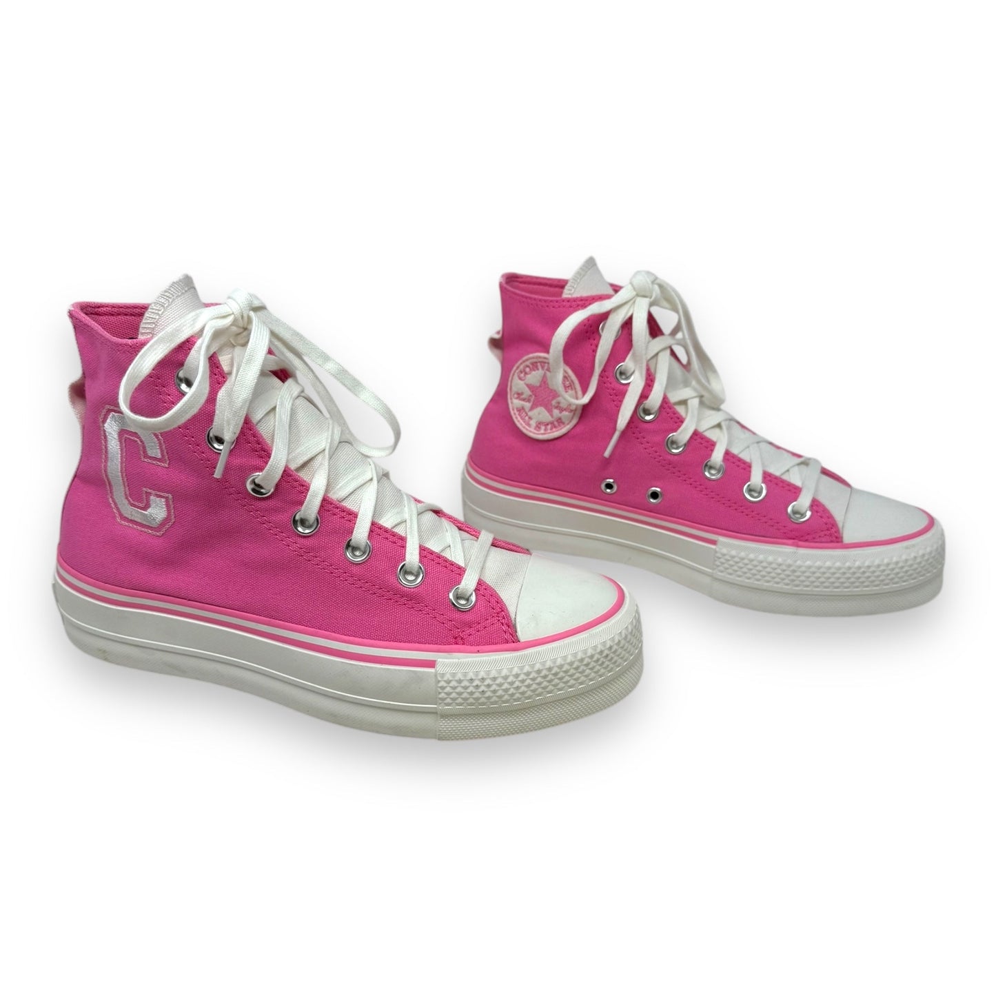 All Star Lift Platform Retro Varsity
 Sneakers By Converse In Pink, Size: 7