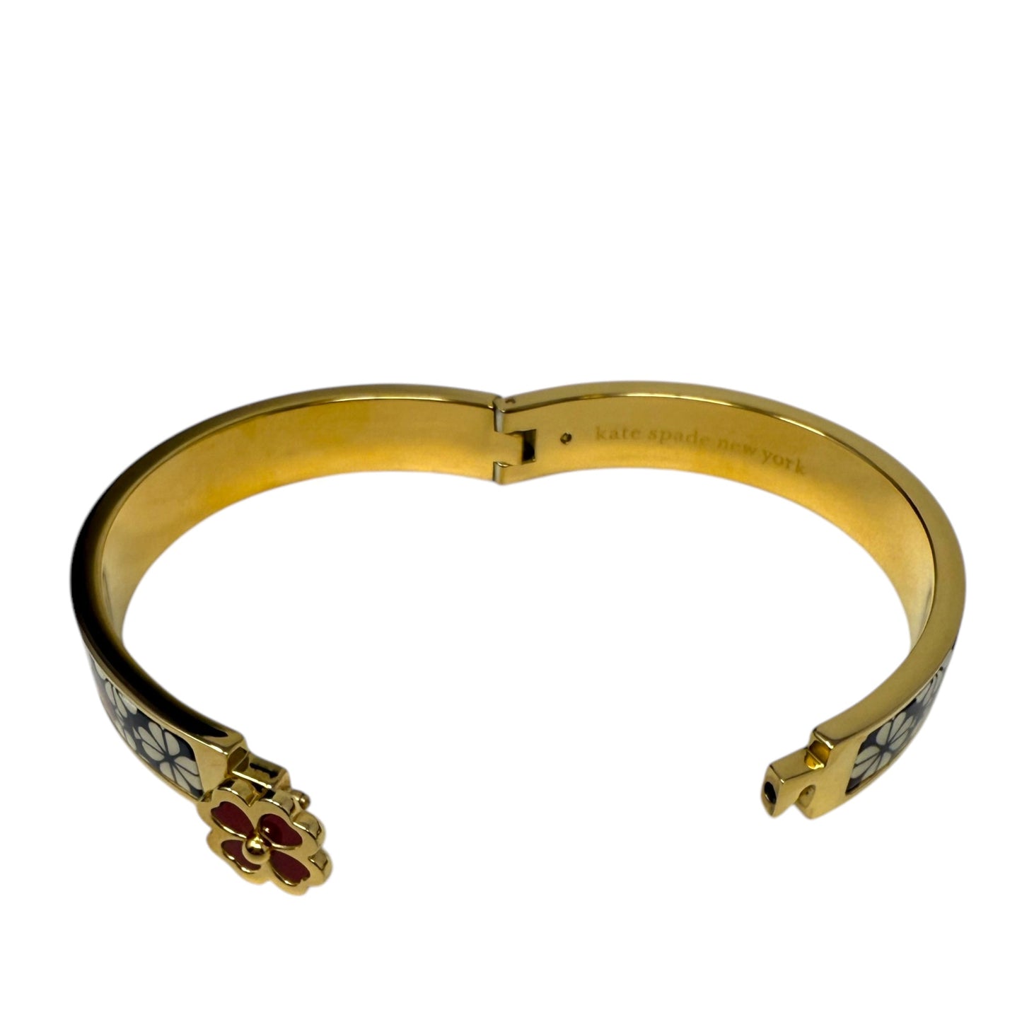 Heritage Spade Flower Love Hinged Bangle Bracelet Designer By Kate Spade