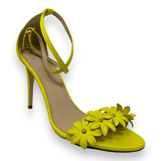 Leather Flower Shoes Heels Stiletto By J. Crew In Yellow, Size: 7