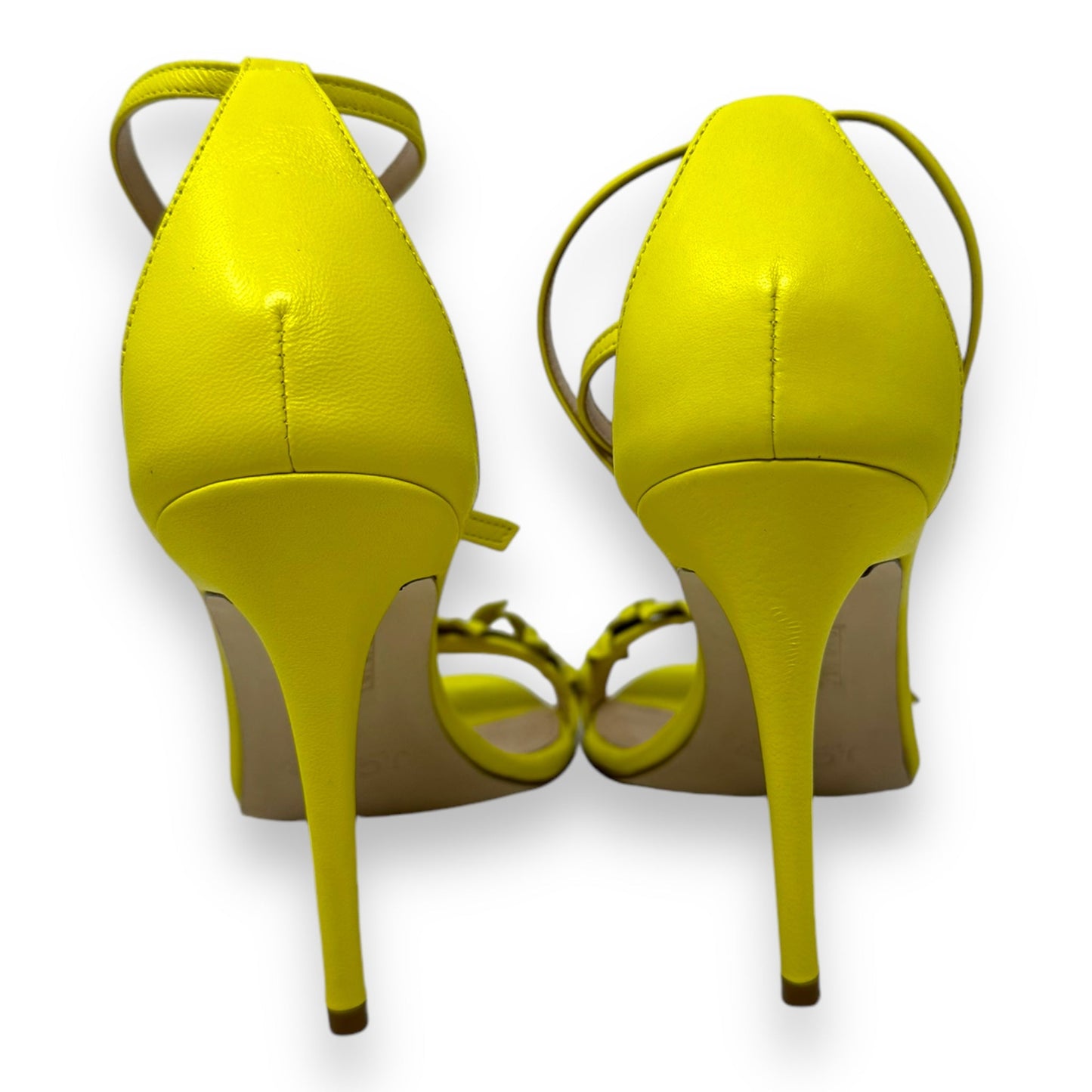 Leather Flower Shoes Heels Stiletto By J. Crew In Yellow, Size: 7