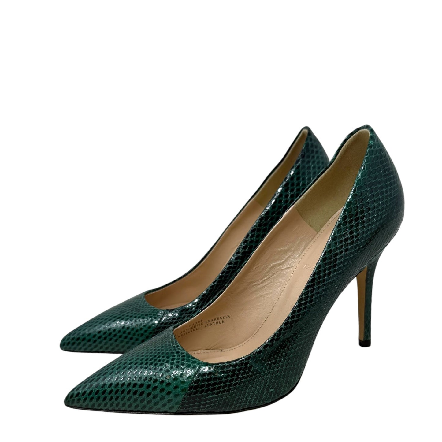 Roxie Snakeskin Stiletto Pumps By J. Crew Collection In Green, Size: 6