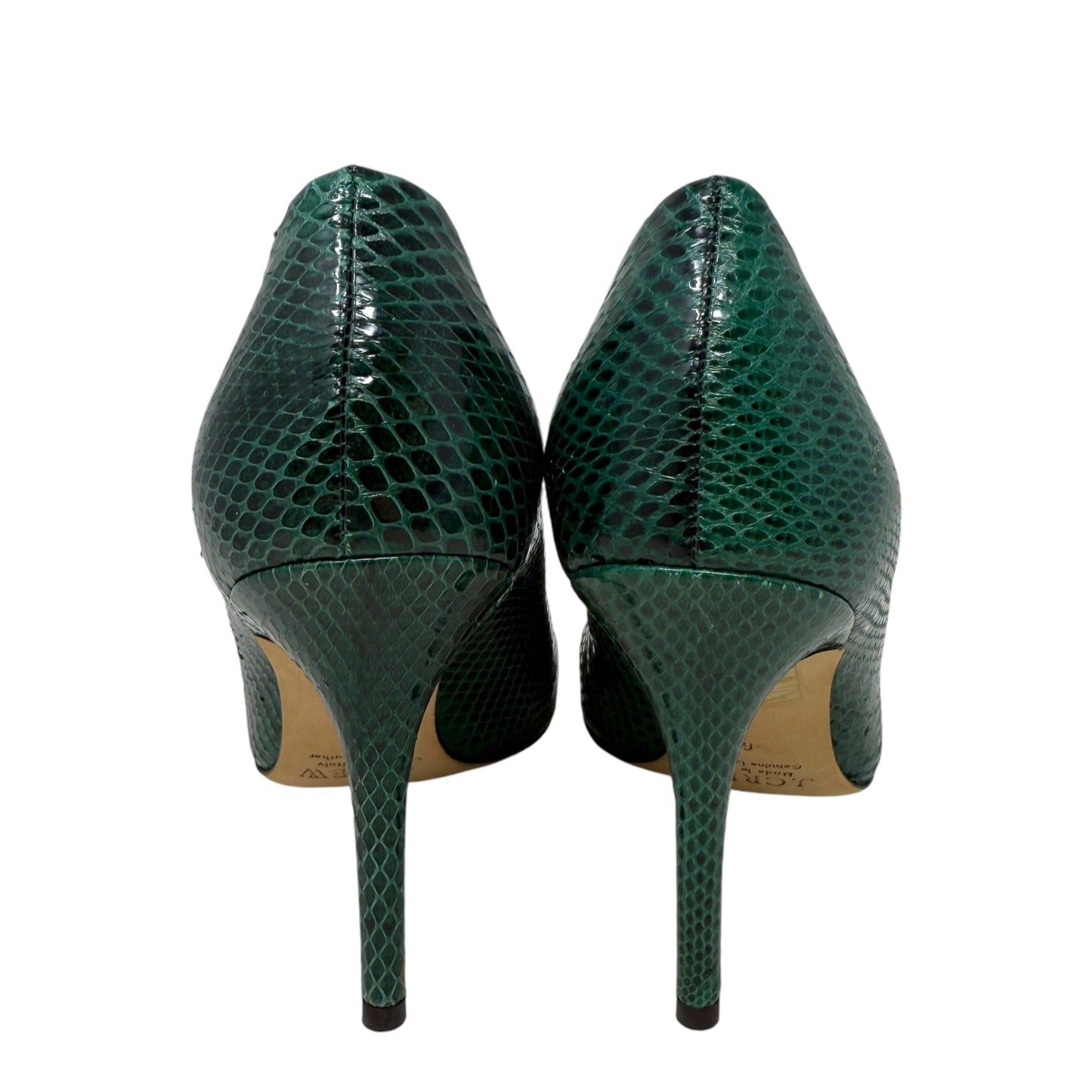 Roxie Snakeskin Stiletto Pumps By J. Crew Collection In Green, Size: 6