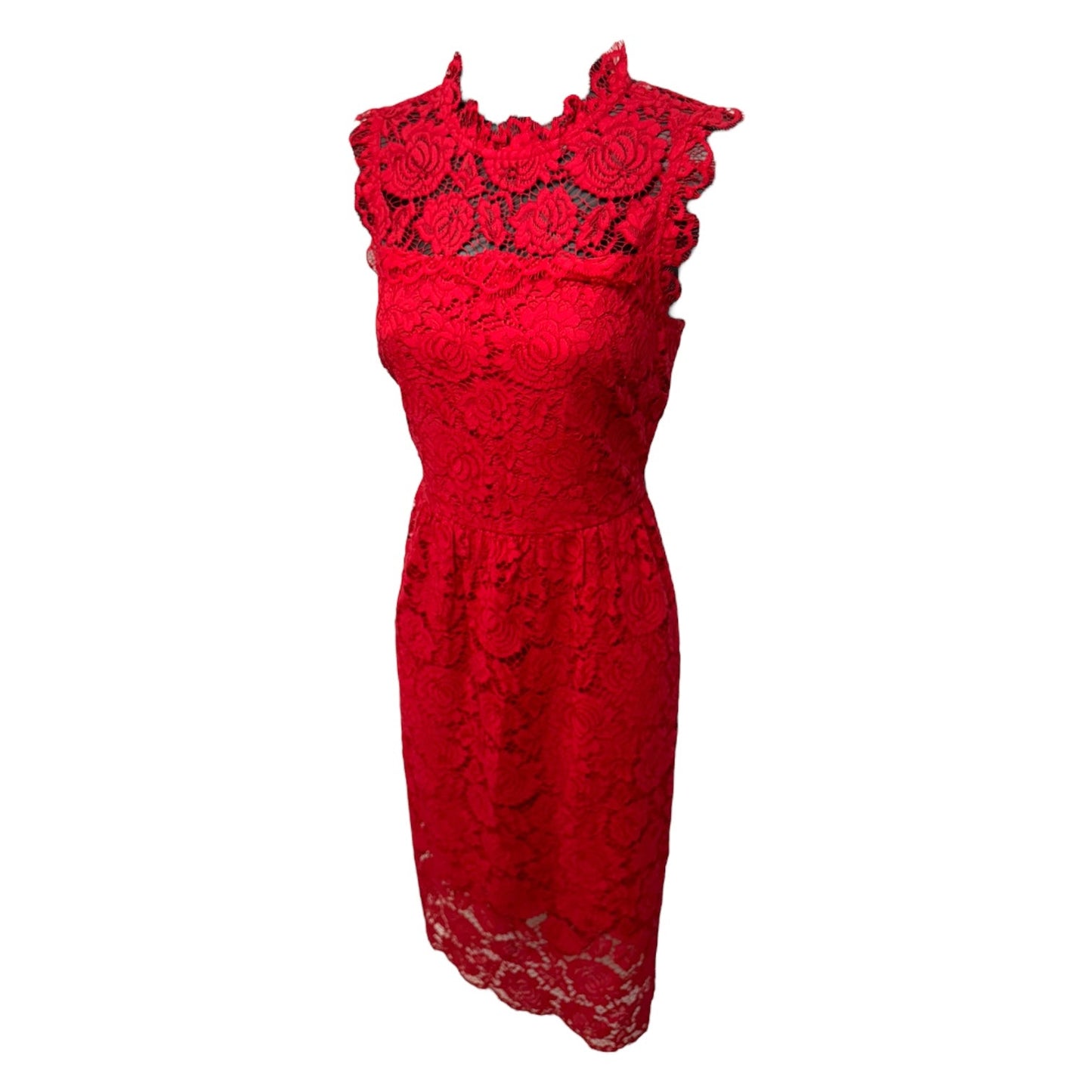 Poppy Lace Midi Dress in Ooh La La Designer By Kate Spade In Red, Size: 2