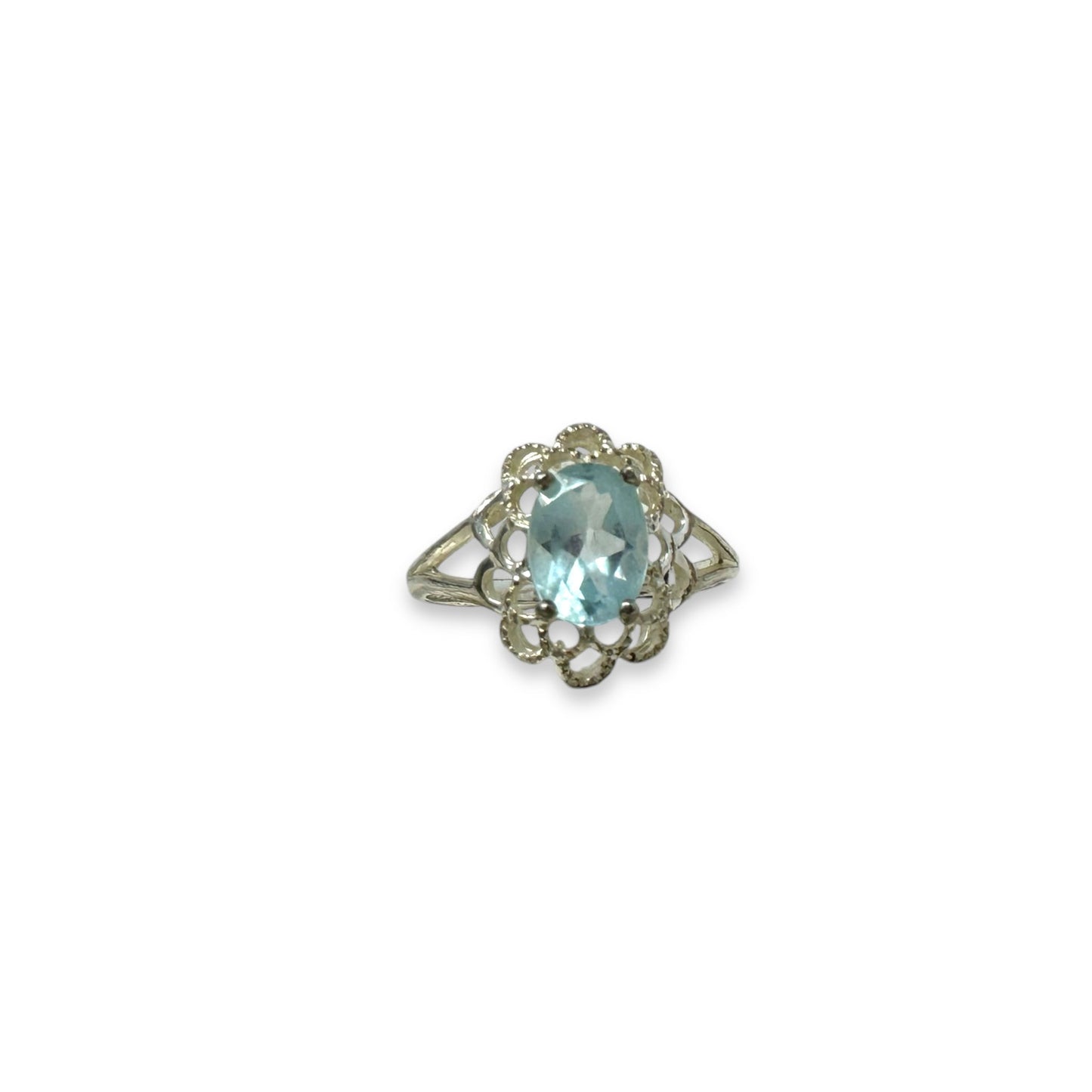 Aqua Stone & Sterling Silver By Unbranded, Size: 7