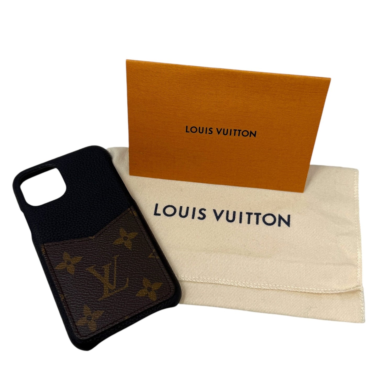 Bumper Pallas Iphone 11 Pro Luxury Designer By Louis Vuitton In Monogram Coated Canvas & Calf Leather, Size: Medium