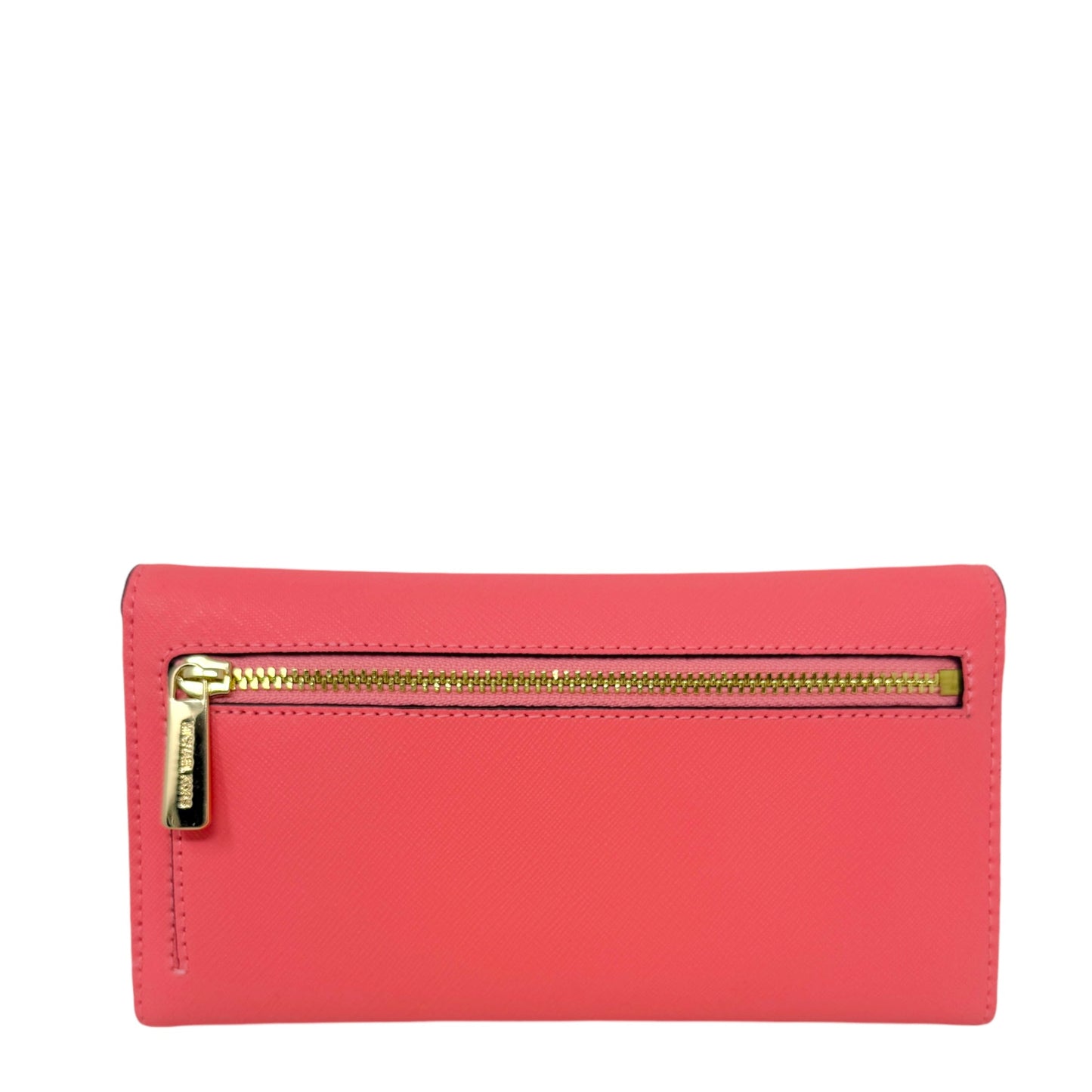 Jet Set Travel Crossgrain Leather Tri-Fold Wallet By Michael By Michael Kors In Pink Grapefruit, Size: Large