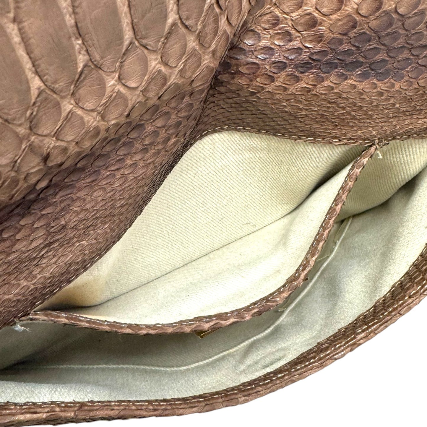 Python Snakeskin & Smokey Quartz Envelope Clutch By Kara Ross, Size: Medium