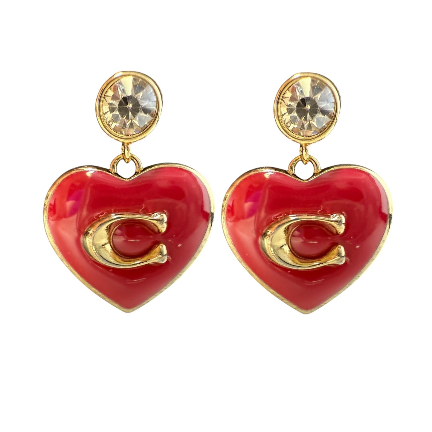 Signature Heart Drop Earrings Designer By Coach