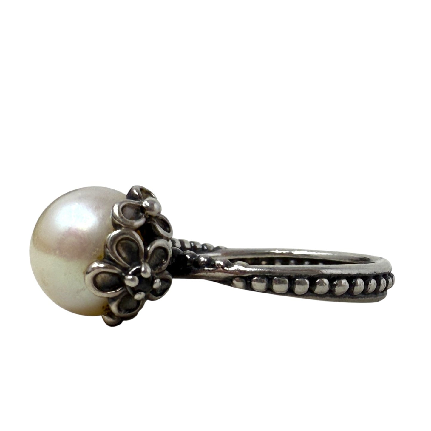 Garden Odyssey Sterling Silver & Pearl Ring By Pandora, Size: 6.5