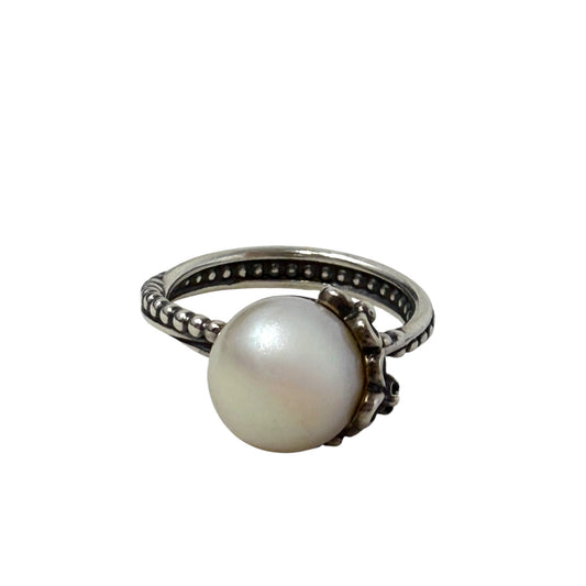 Garden Odyssey Sterling Silver & Pearl Ring By Pandora, Size: 6.5