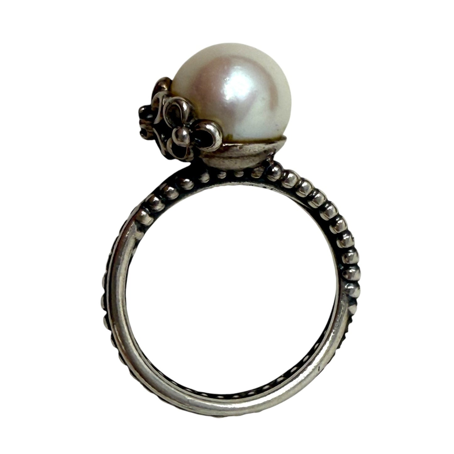 Garden Odyssey Sterling Silver & Pearl Ring By Pandora, Size: 6.5