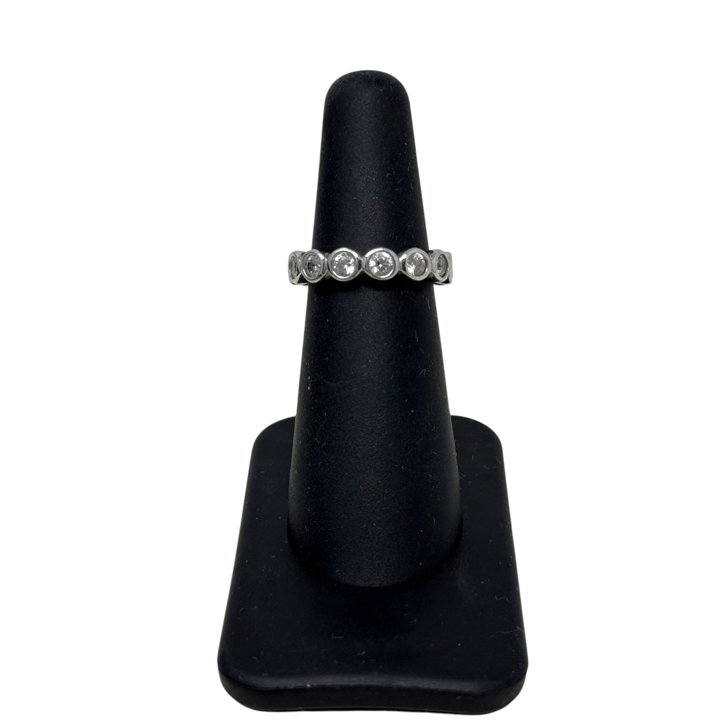 CZ & Sterling Silver Eternity Ring By Unbranded, Size: 5