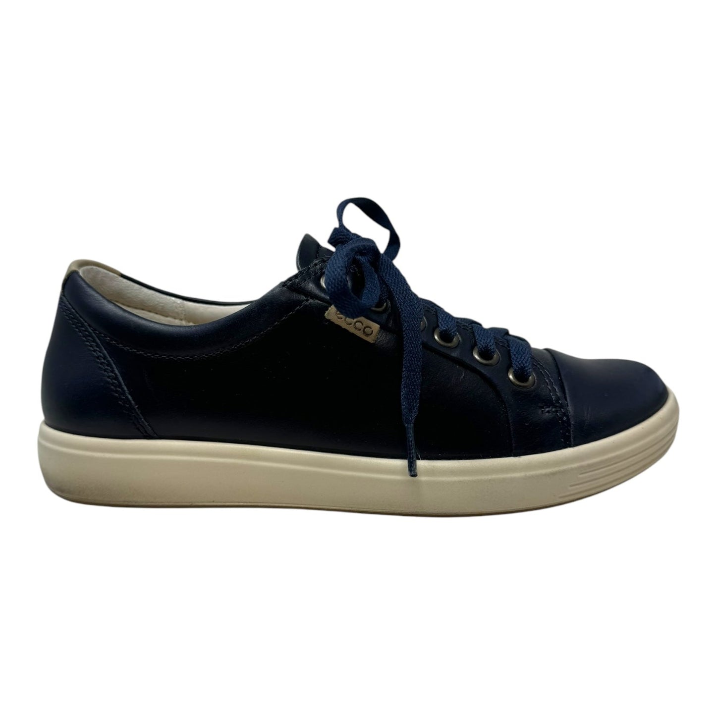 Soft 7 Leather Shoes Sneakers By Ecco In Navy, Size: 6.5