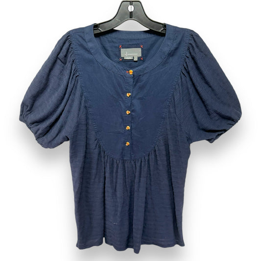 Top Short Sleeve By Anthropologie In Navy, Size: M