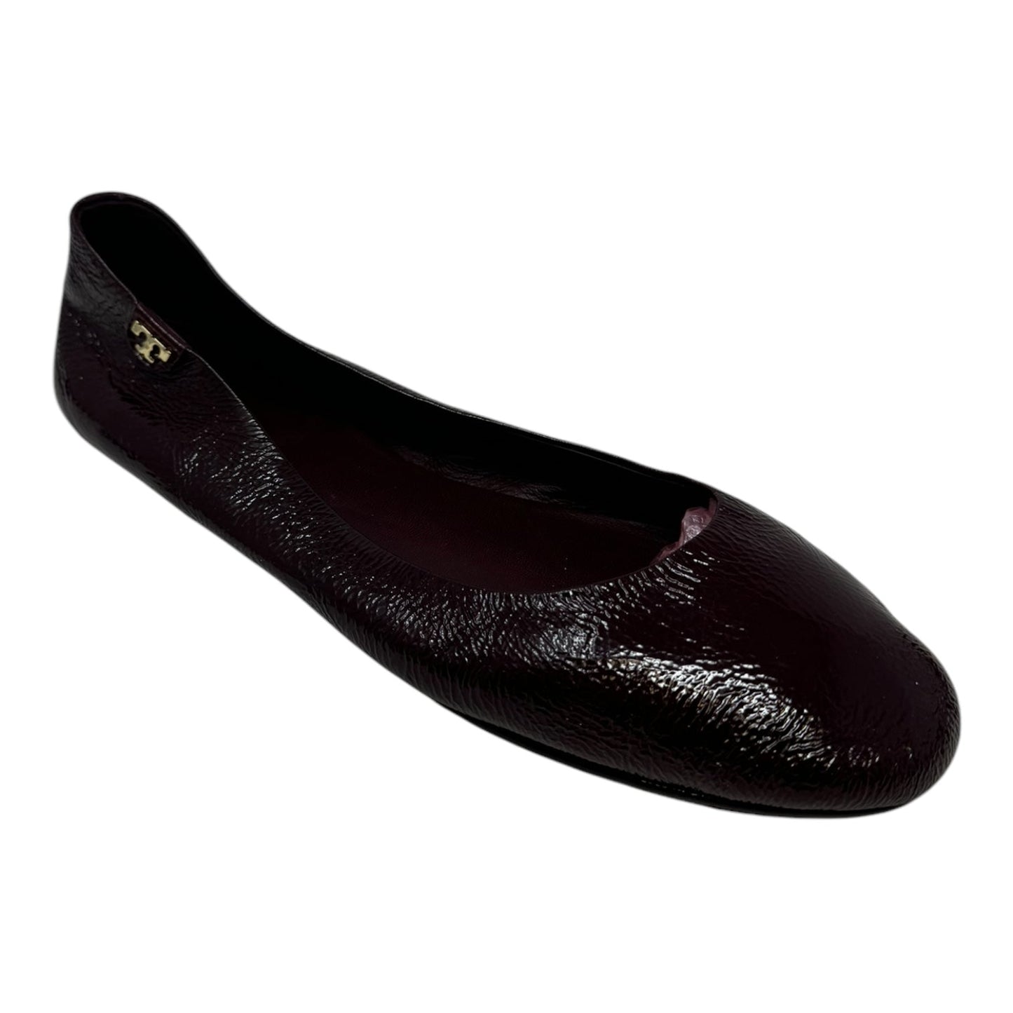 Patent Ballet Flats Shoes Designer By Tory Burch In Red, Size: 9.5