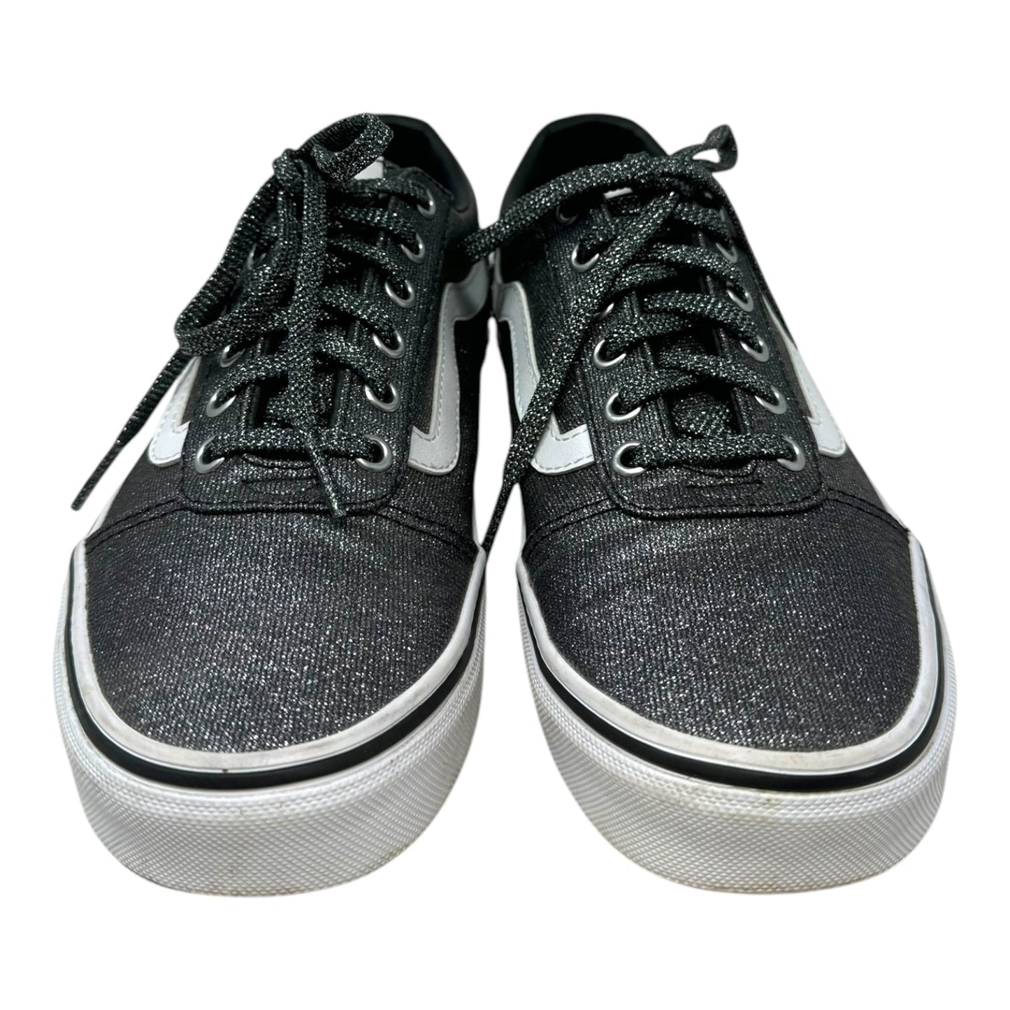 Metallic Shoes Athletic By Vans In Silver, Size: 8