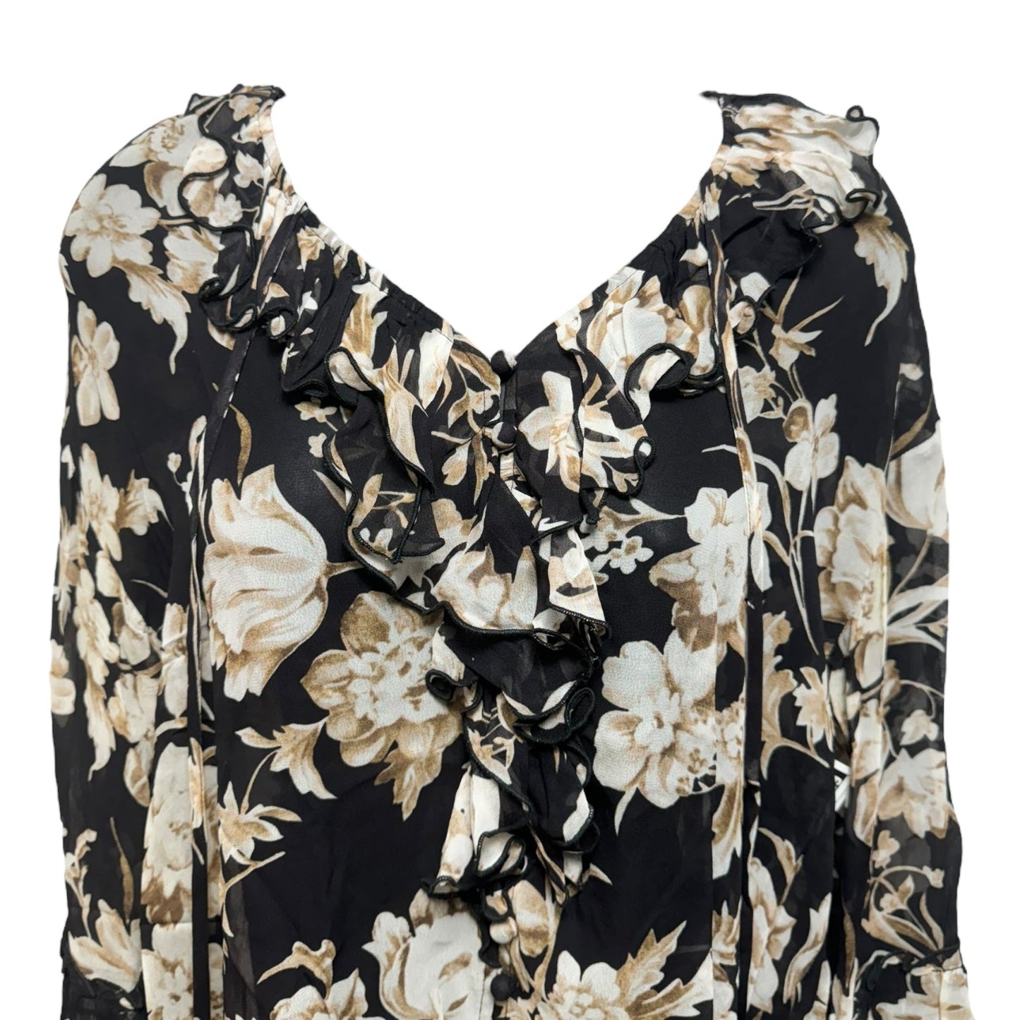 Blouse Long Sleeve By The Kooples In Floral Print, Size: S