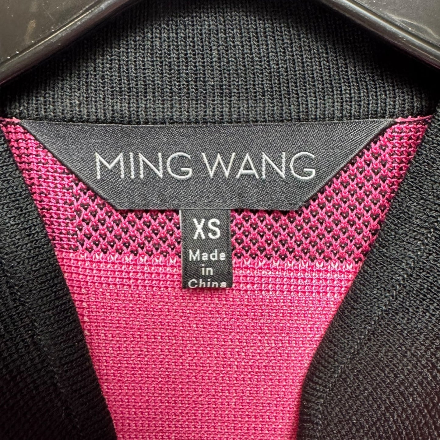 Knit Blazer By Ming Wang In Black & Pink, Size: Xs