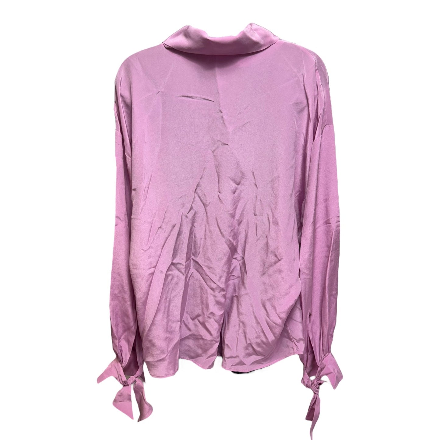 Silk Top Long Sleeve By Hugo Boss In Pink, Size: 4