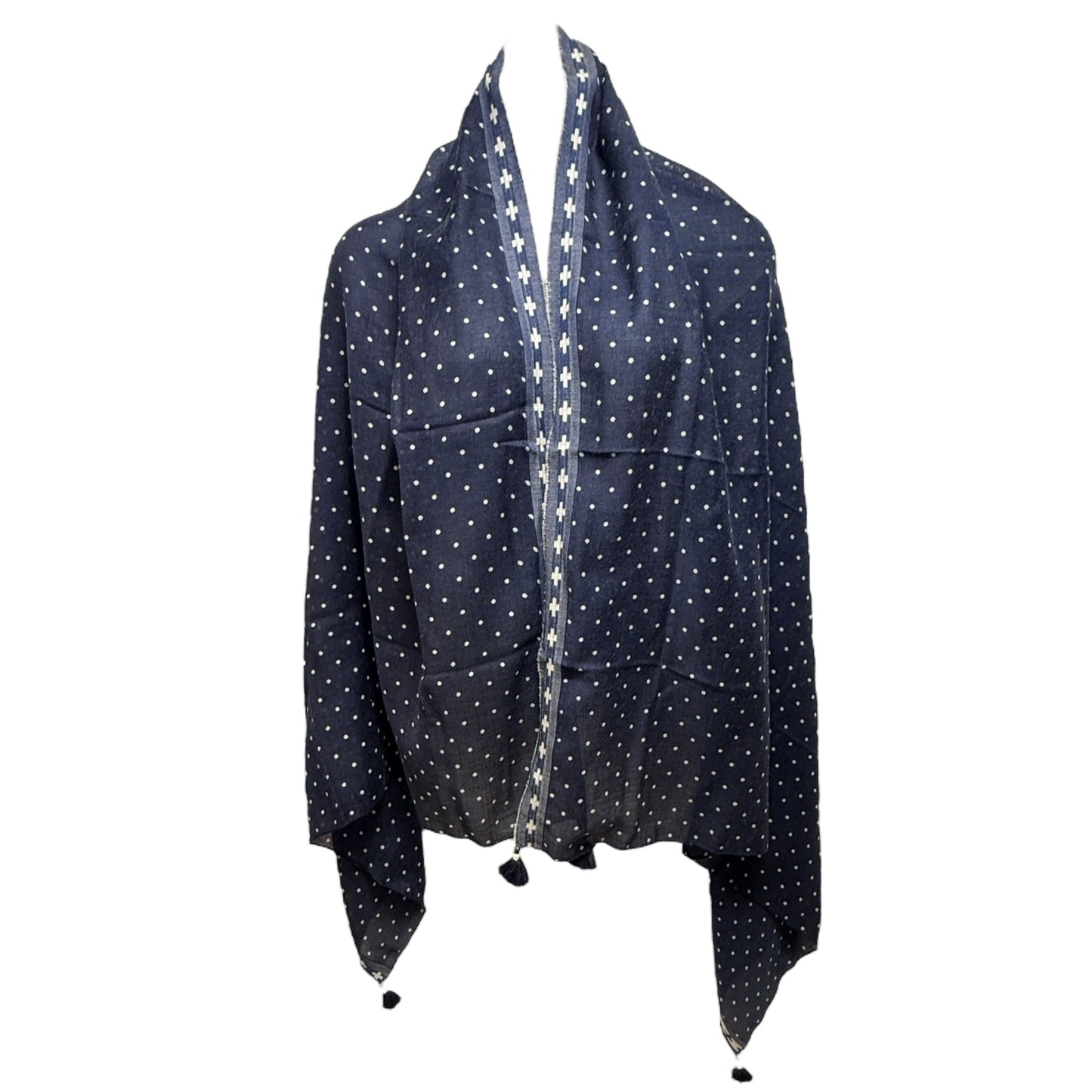 Polka Dot Scarf With Tassels By J.Crew