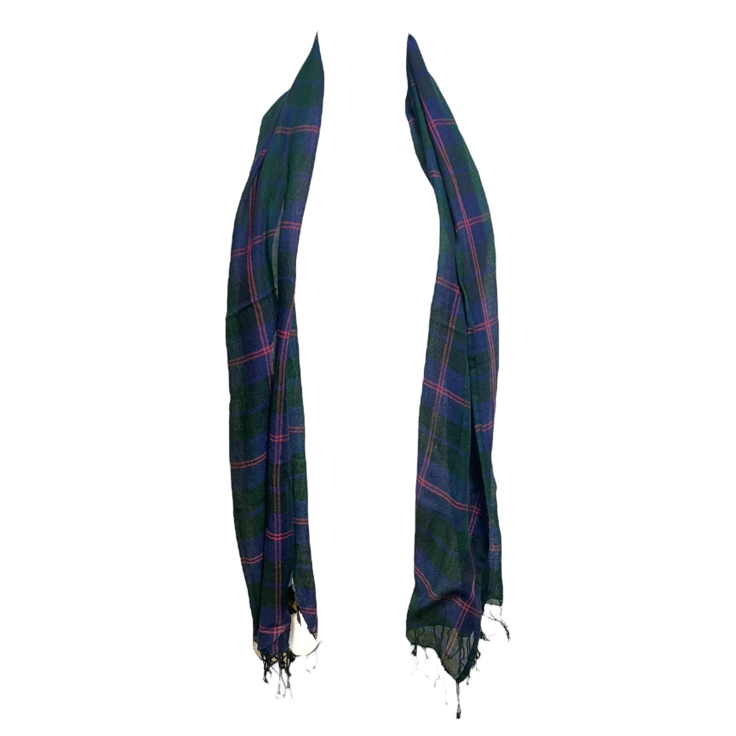 Plaid Wool Scarf Long By Brooks Brothers