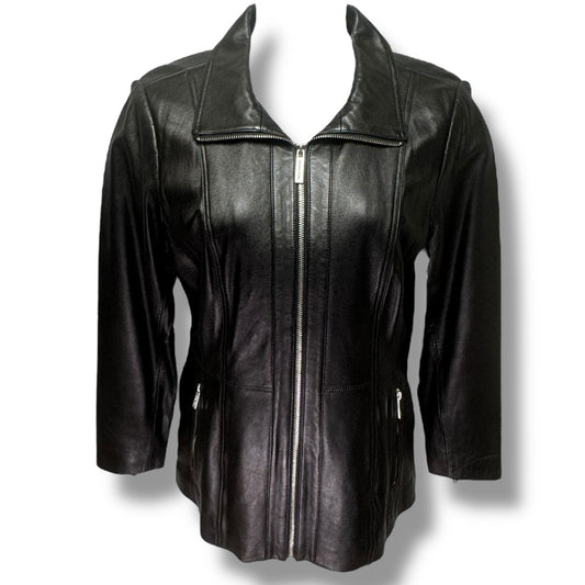 Jacket Leather By Michael By Michael Kors In Black, Size: Xl