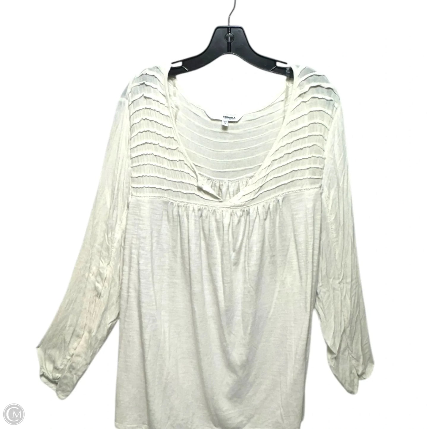 Top Long Sleeve By Sonoma In Cream, Size: 3x