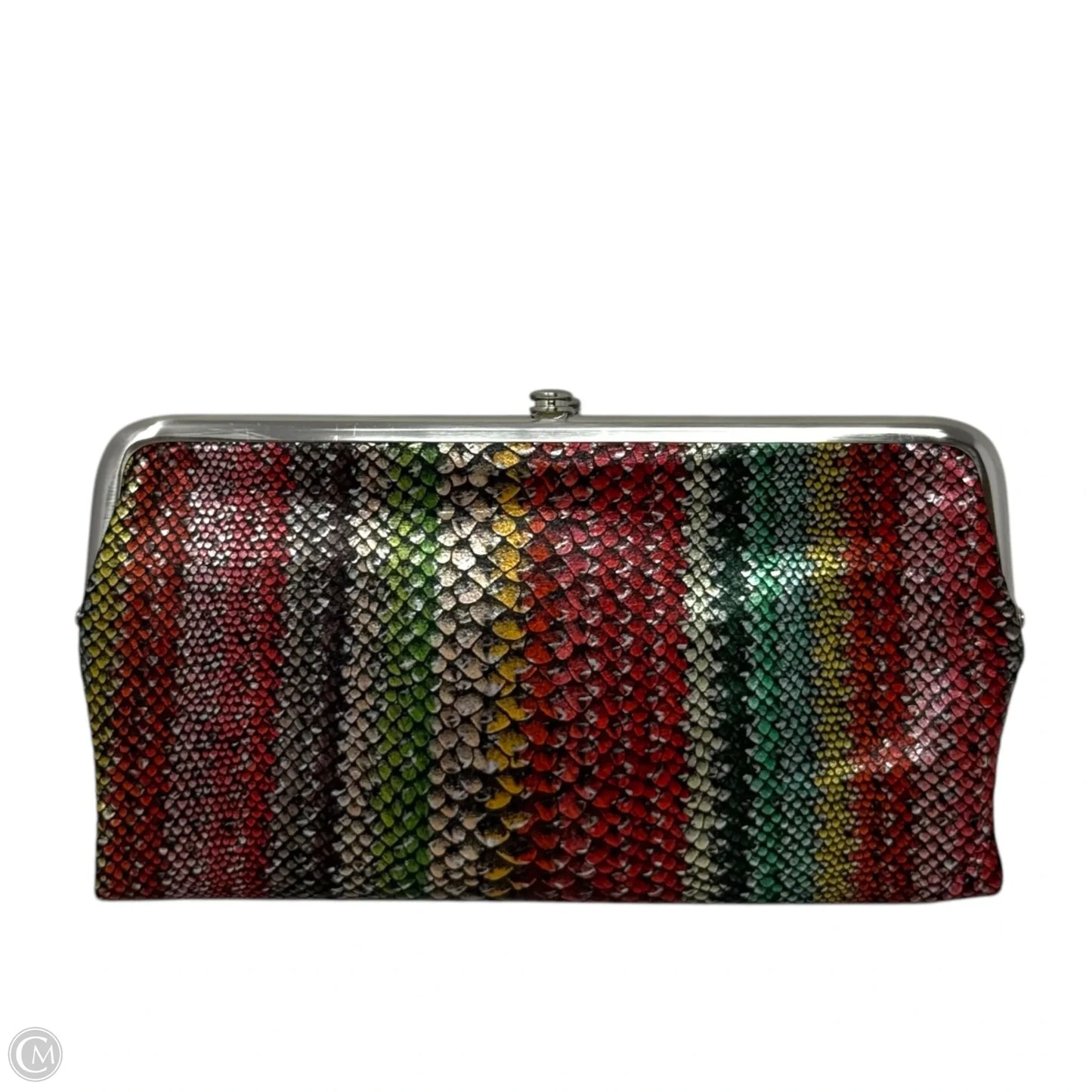 Lauren Leather Frame Clutch Wallet By Hobo Intl In Holiday Stripe, Size: Medium