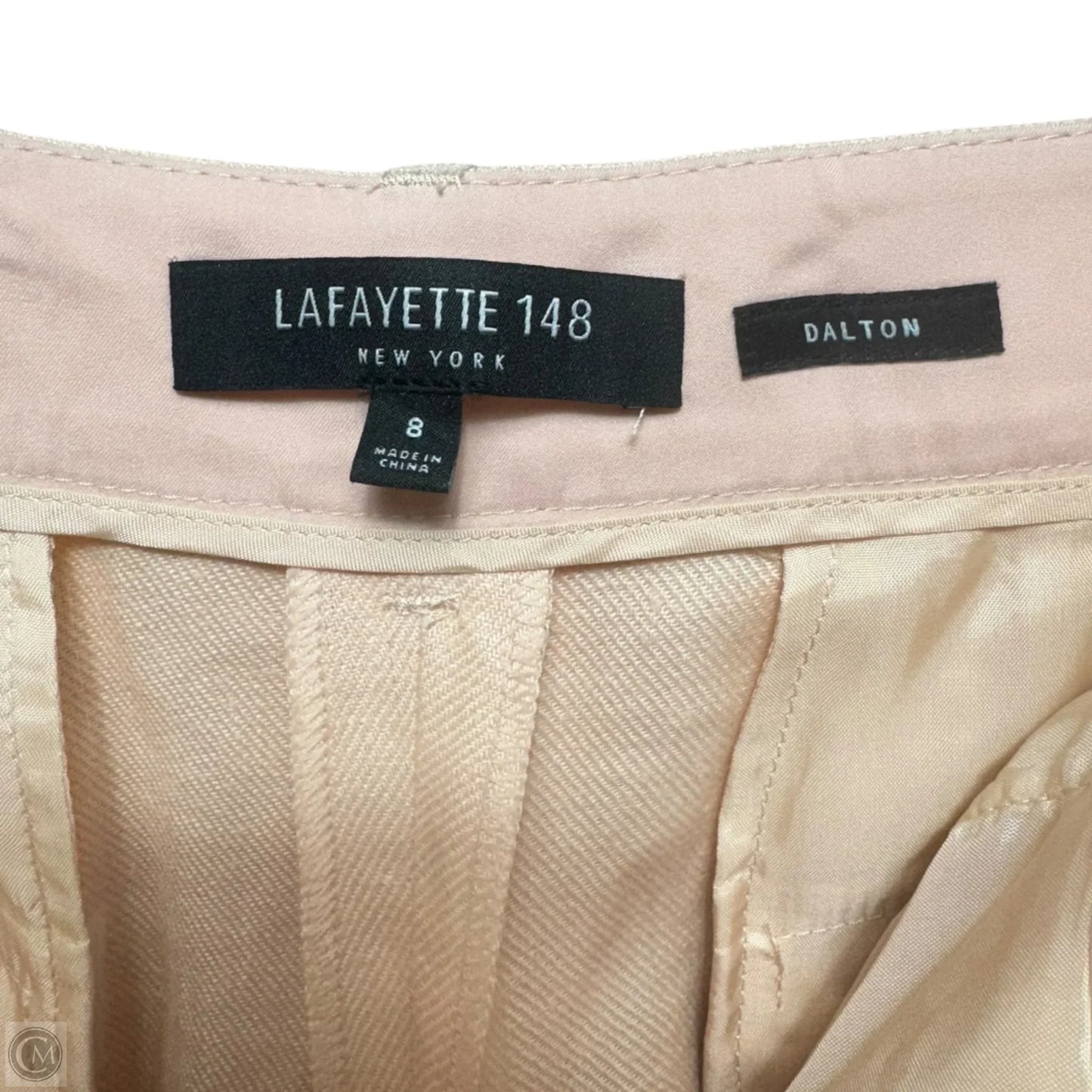 Dalton Linen Wide Leg Pants Designer By Lafayette 148 In Macaroon, Size: 8